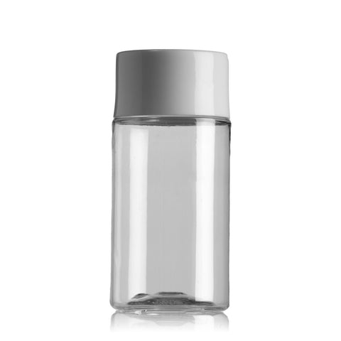 100ml Clear PET Tissue Oil Bottles with White Lids,
