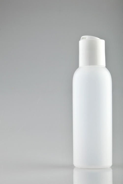 100ml HDPE Boston Natural Bottles, equipped with  24mm flip cap, pack of 100 units