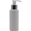100ml Hdpe White Shoulder Bottle with Silver & White Lotion Pump Pack Of 100 Units