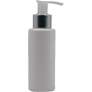 100ml Hdpe White Shoulder Bottle with Silver & White Lotion Pump Pack Of 100 Units