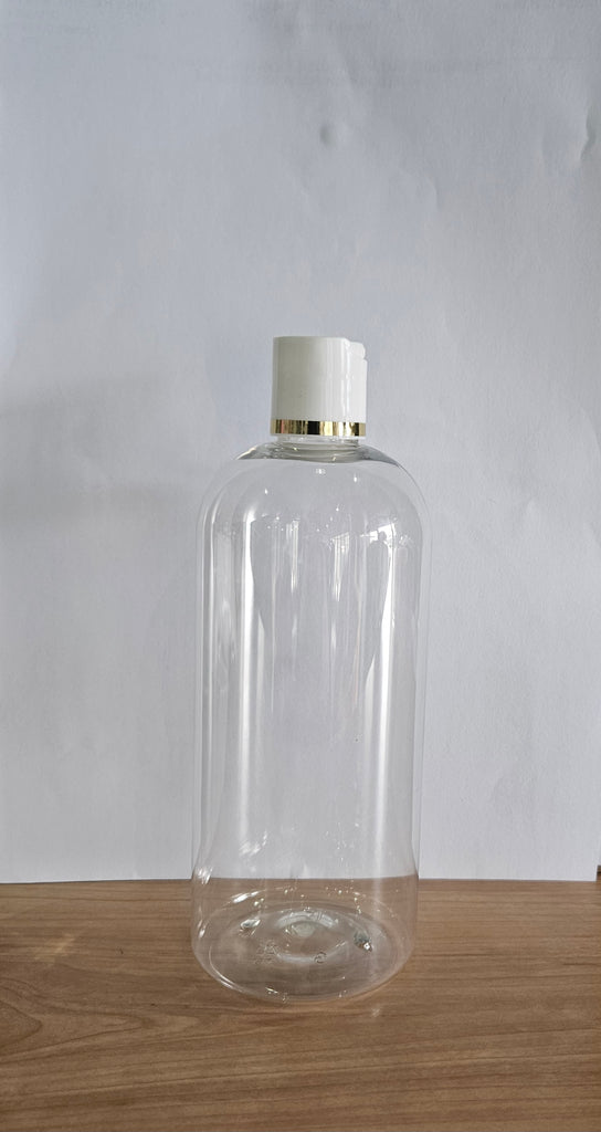 500ml Pet Squat Bottle With White Gold Line Disc Cap