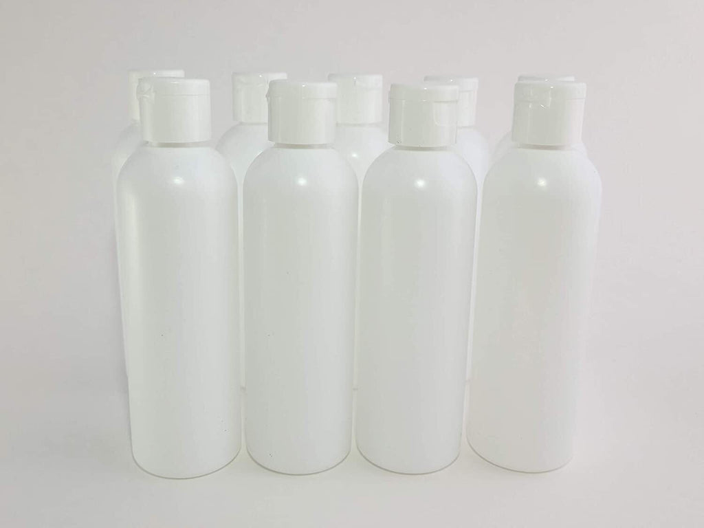 250ml HDPE Boston White Bottles White White Flip Top Cap sets of 50 units