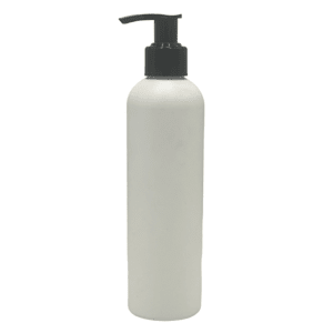 250ml  HDPE Boston White Bottle With Black Lotion Pump
