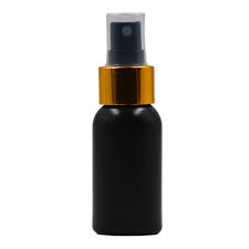 50ml Boston Black Bottle with Gold Mist Spray