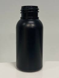 50ml HDPE Boston Bottles in a sleek black hue Pack of 50 Units