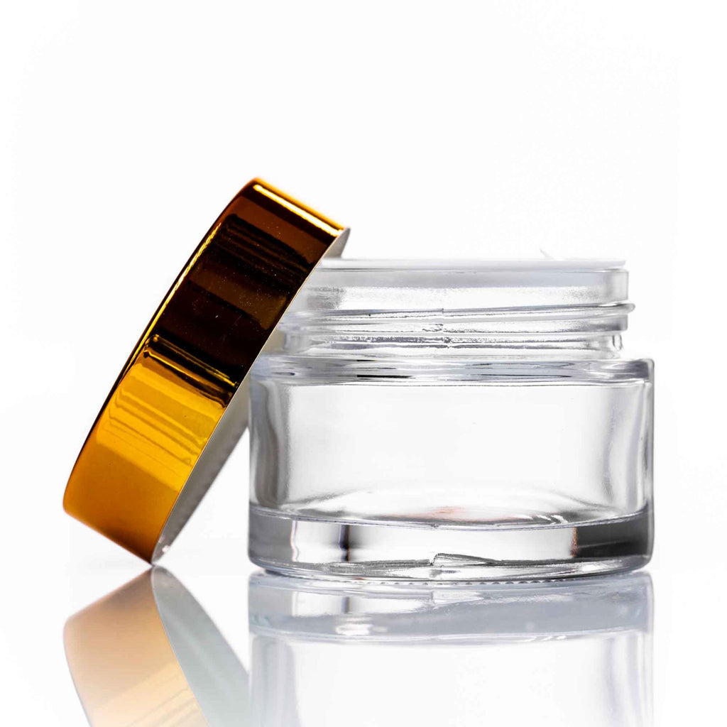 50ml Clear Glass Jar with a gold lid