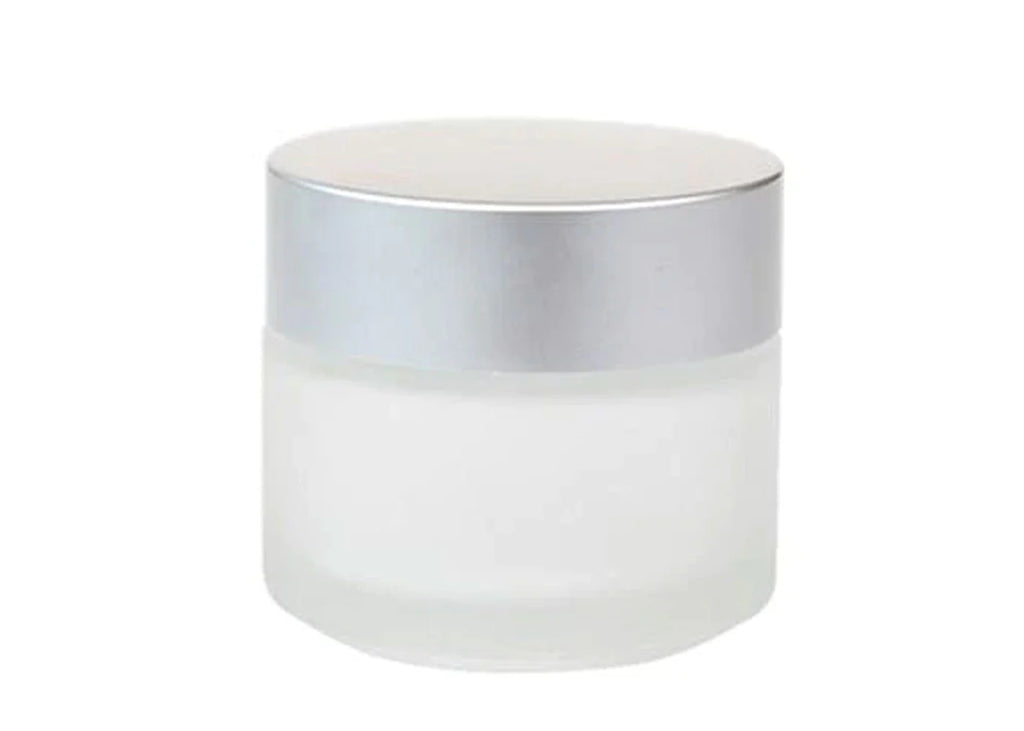 100ml Frosted Glass Jar With Silver Lid