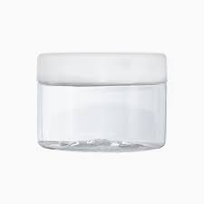 250g Clear Pet Cosmetic Jar With White Lid