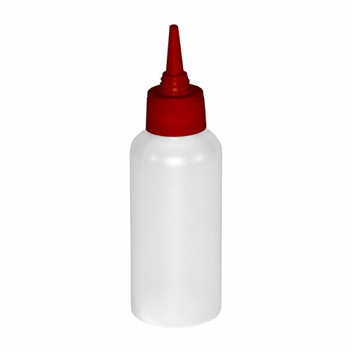 100ml HDPE White Bottle With Red Oil Applicator Pack Of 100 Units