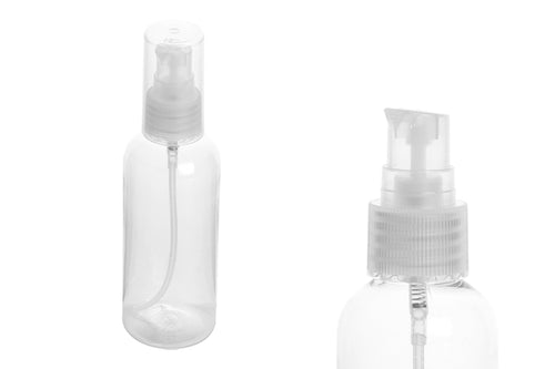100ml Pet Clear Boston Bottle With Natural Serum Pump Pack Of 100 Units