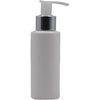 100ml Hdpe White Shoulder Bottle with Silver & White Lotion Pump
