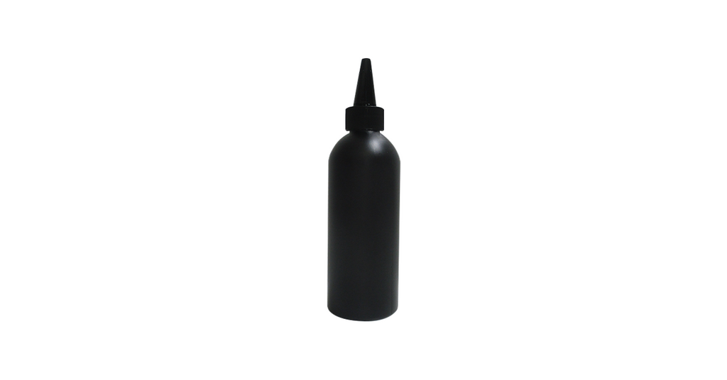 100ml HDPE Black Boston Bottle With Oil Spout