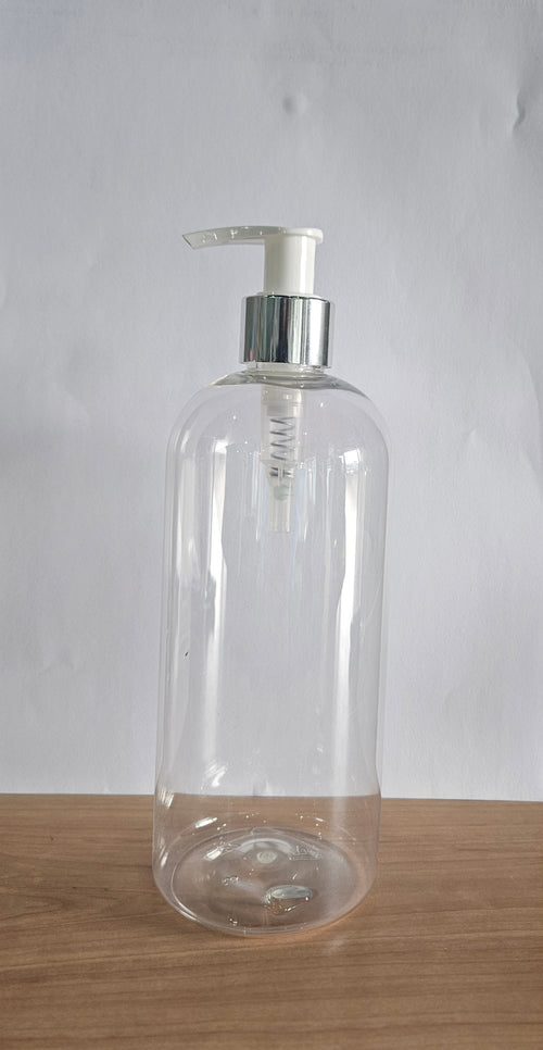 500ml Pet Squat Bottle With Silver White Lotion Pump