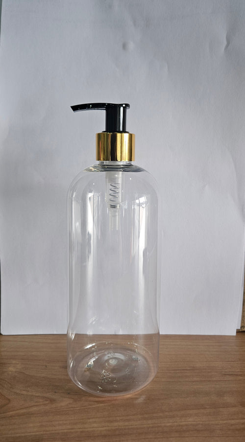 500ml Pet Squat Bottle With Gold Black Lotion Pump