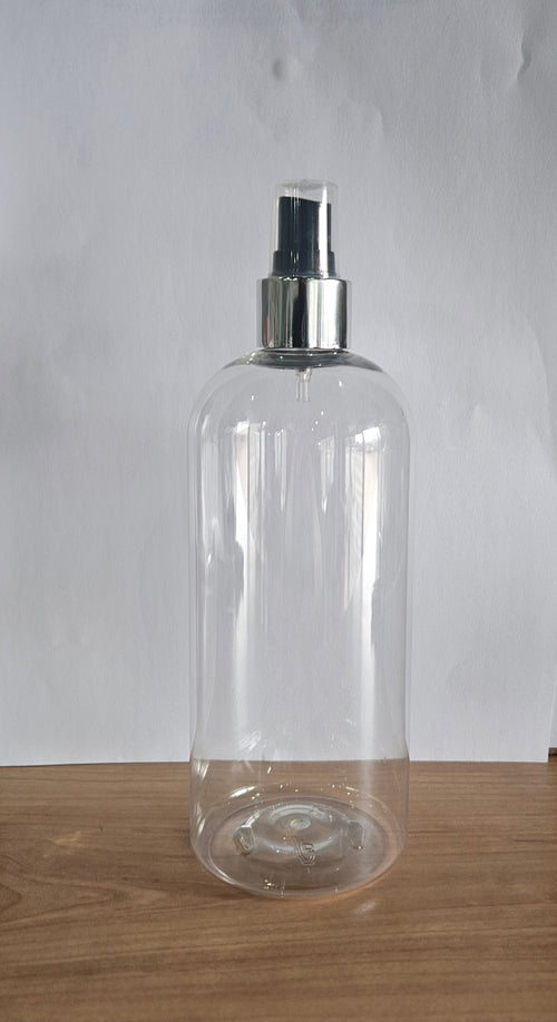 500ml Pet Squat Bottle With Silver Black Mist Spray