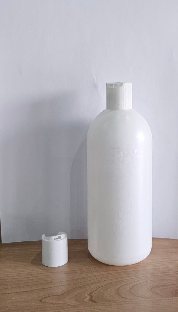 500ml Hdpe Boston White Bottle With White Disc Cap
