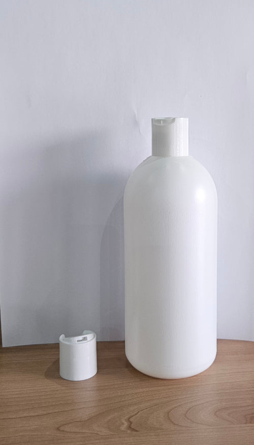 500ml Hdpe Boston White Bottle With White Disc Cap