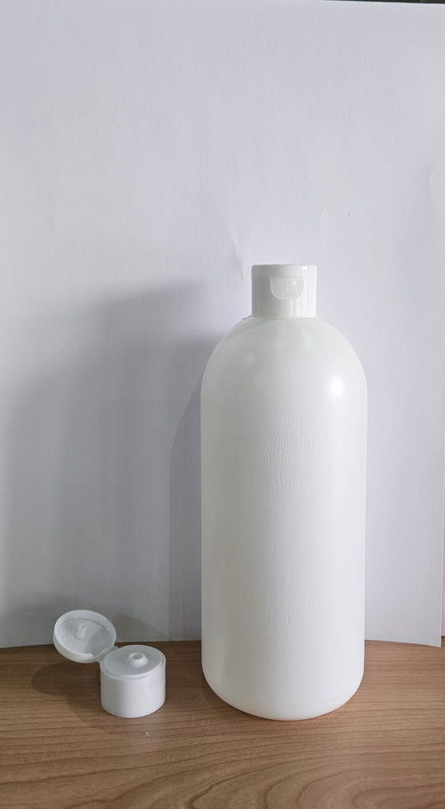 500ml Hdpe Boston White Bottle With White Flip Top Cap
