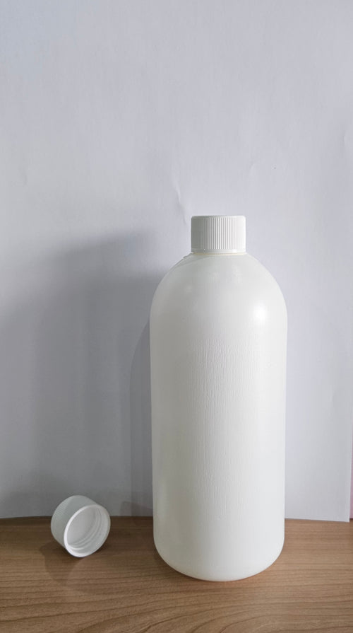 500ml Hdpe Boston White Bottle With White Screw Cap Pack Of 50