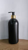 500ml Hdpe Boston Black Bottle With Gold Black Lotion Pump
