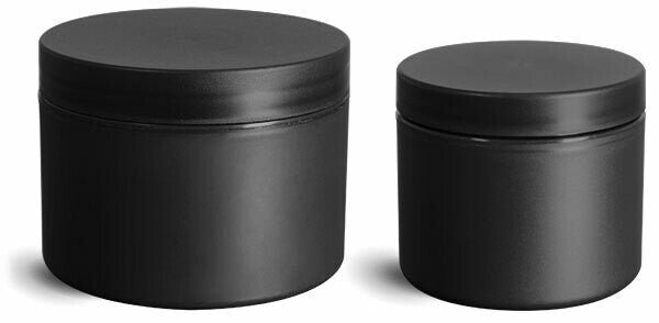 250ML Black plastic cosmetic jar pack of 50