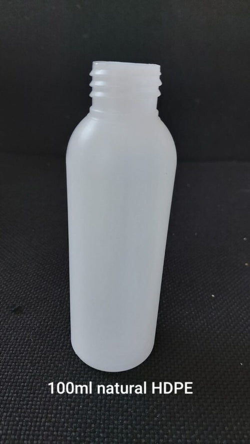 100ml HDPE Natural Boston Bottle  24/410 neck size Pack of 100 Units
