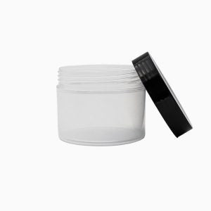 250g Natural Cosmo Cosmetic Jar With Black Lid Pack Of 100 Units