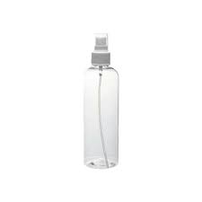 250ml Pet Clear Boston Bottle With White Mist Spray