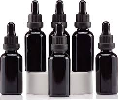 30ml Black Glass Dropper Bottle with Black Pipette