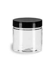 500ml Transparent PET Jar with a choice of Black or White Lid – a pack of 50 units