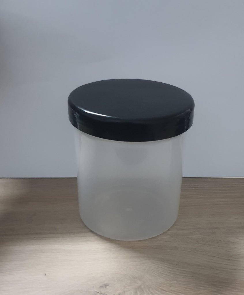 500g Cosmo Natural Cosmetic Jar with Black lid Pack of 100 Units