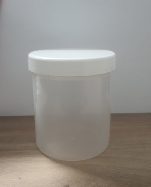 500g Cosmo Natural Cosmetic Jar with White lid Pack of 100 Units