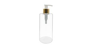 500ml Pet Clear Shoulder Bottle With Gold Lotion Pump