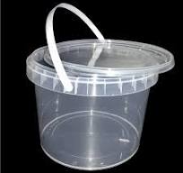 3Litre Clear Plastic Bucket with Lid