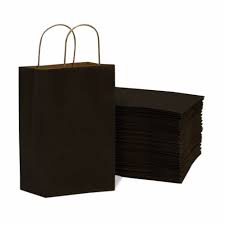 Black Kraft  Gift Bag Small Pack of 12