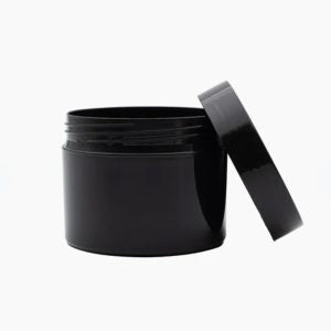 250g Black plastic cosmetic jar pack of 50