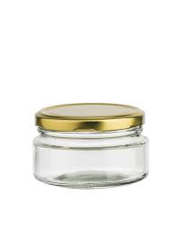 200ml Glass Dip jar with a gold lid