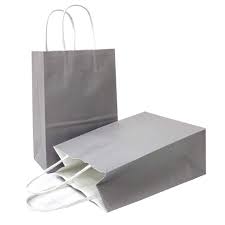 Grey Kraft Gift Bag Large Pack of 12