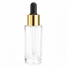 30ml Clear Flat Shoulder Glass Dropper Bottle with Gold Black Pipette Pack Of 100 Units