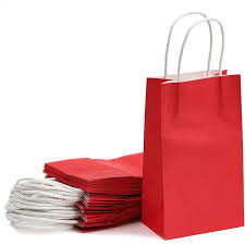 Red Kraft Gift Bag Small Pack of 12