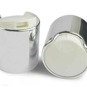 24mm Silver & White Disc Top Cap